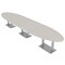Skutchi Designs Oval Conference Table With Power Unit, 48 in W, 216 in L, Ivory HAR-OVL-48X216-DOU-K458-NA - alternate 1