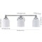 Jonathan Y Lydia 24" 3-Light Farmhouse Cottage Metal LED Vanity Light with Frosted Glass Shades, Chrome JYL7551A - alternate 6