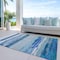 Homeroots 3' X 5' Blue Abstract Washable Indoor Outdoor Area Rug 608637 - alternate 4