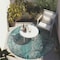 Homeroots 8' Round Gray and Ivory Round Abstract Washable Non Skid Indoor Outdoor Area Rug 559618 - alternate 2