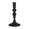 Homeroots 8" Black Glass Tabletop Taper Candlestick 608415 - alternate 1