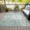 Homeroots 9' X 12' Sage And Ivory Abstract Washable Indoor Outdoor Area Rug 612699 - alternate 4