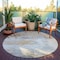 Homeroots 8' Ivory And Gray Round Abstract Washable Indoor Outdoor Area Rug 617736 - alternate 5