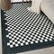 World Rug Gallery Contemporary Checkered Border Washable Non Slip Area Rug 3 ft x 5 ft Black WR81BLACK3X5 - alternate 1