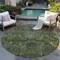 Homeroots 8' Olive Green And Charcoal Round Damask Washable Indoor Outdoor Area Rug 603331 - alternate 5