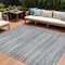 Homeroots 9' X 12' Gray And Silver Striped Washable Indoor Outdoor Area Rug 631501 - alternate 1