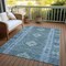 Homeroots 8' X 10' Blue Geometric Washable Indoor Outdoor Area Rug 607437 - alternate 4