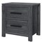 Homeroots 25" Dark Gray Solid and Manufactured Wood Distressed Two Drawer Nightstand 564647 - alternate 3