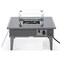 Leisuremod Walbrooke Outdoor Patio Aluminum Square Slats Design Fire Pit Side Table, Lid & Fire Glass, Grey WGRS-27-GL - alternate 4