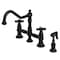 Kingston Brass Bridge Kitchen Faucet with Brass Sprayer, Matte Black KS3270PKXBS - alternate 1