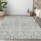 Homeroots 5' X 8' Gray And Ivory Damask Washable Indoor Outdoor Area Rug 595152 - alternate 3