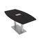 Skutchi Designs Boat Conference Table With Power Unit, 36 in W, 60 in L, Black HAR-BOT-36x60-DOU-U999ST19-ESIL - alternate 1