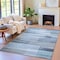 Homeroots 10' X 14' Denim Blue And Ivory Striped Washable Indoor Outdoor Area Rug 630986 - alternate 2
