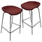 Leisuremod Servos Barstool with Upholstered Faux Leather Seat and Powder Coated Iron Frame, Bordeaux, 2PK SSBL-18BOR2 - alternate 1