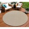 Homeroots 8' Natural And Light Brown Round Geometric Indoor Outdoor Area Rug 552338 - alternate 4