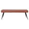 Homeroots 54in Brown and Black Faux Leather Upholstered Dining Bench 558170 - alternate 1