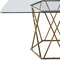 Homeroots 63" Clear and Gold Glass and Metal Geo Pedestal Base Dining Table 602328 - alternate 4