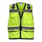 Reflective Apparel ANSI Type R Class 2 Twelve Pocket Mesh Surveyors Vest with Black Trim 587ET-LM-MD - alternate 1