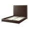 Homeroots Espresso Solid Wood King Upholstered Faux Leather Bed with Nailhead Trim 544781 - alternate 7