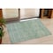 Homeroots 3' X 5' Teal Blue And Linen Oriental Washable Indoor Outdoor Area Rug 631137 - alternate 1