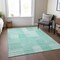 Homeroots 9' X 12' Teal Blue Aqua And Ivory Striped Washable Indoor Outdoor Area Rug 581681 - alternate 5