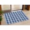 Homeroots 3' X 5' Navy Blue And Ivory Plaid Washable Indoor Outdoor Area Rug 595499 - alternate 1