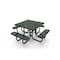 Mytcoat 46in Square Portable Outdoor Table, Green, Seat 8, Punched Steel, Textured Coating 804092 - alternate 1
