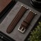 Elegani Hybrid Leather Rubber Band Compatible with Apple Watch 42mm, Dark Brown, Silver Buckle QRALGM-DBRN-42 - alternate 3