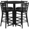 Flash Furniture Round Black Bar Table, X-Base w/Black Seats, Laminate Top, Wood Grain HDBF1021-GG - alternate 1