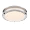 Westinghouse Lauderdale 11in 23W LED Indoor Flush Mount, Color Temp Select, Brushed Nickel, Frosted Acrylic 6136000 - alternate 1