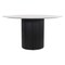 Homeroots 56" White and Black Marble and Solid Wood Pedestal Base Round Top Dining Table 572224 - alternate 5