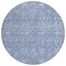 Homeroots 8' Denim Blue And Ivory Round Floral Washable Indoor Outdoor Area Rug 604673 - alternate 3