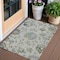 Homeroots 3' X 5' Taupe Navy Blue And Denim Blue Floral Washable Indoor Outdoor Area Rug 589506 - alternate 1