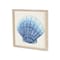 Homeroots Blue and White Distressed Metal Sea Shell Brown Frame Wall Art 569560 - alternate 4