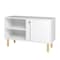 Homeroots Iko White Modern Sideboard Open Cubbie Cabinet 403101 - alternate 1