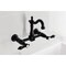 Kingston Brass Two-Handle Wall Mount Bridge Kitchen Faucet, Matte Black KS2440BAL - alternate 3
