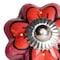 Homeroots Set of Twelve Red Pink And Green Floral Ceramic Drawer Pull Knobs, 12PK 321697 - alternate 4