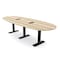 Skutchi Designs 12ft Conference Table With Power Unit | 12 Person Modular Boval Meeting Table | Harmony Series HAR-BOVL-48X144-T.BK-K525-EBLK - alternate 1