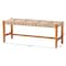 Bali & Pari Prita Bohemian Paper Loom and Natural Mahogany Wood Dining Bench 249-13885-ZORO - alternate 3