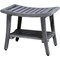 Homeroots 20" X 24" Gray Solid Wood Rectangular Shower Bench With Shelf 383370 - alternate 1