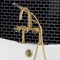 Kingston Brass 7" Center Deck-Mount Clawfoot Tub Faucet with Knurled Handle and Hand Shower, Brushed Brass AE8107RKX - alternate 2