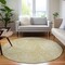 Homeroots 8' Wheat Gold And Ivory Round Geometric Washable Indoor Outdoor Area Rug 577609 - alternate 4
