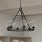 Vaxcel Lander 6 Light Matte Black Transitional Wheel Chandelier with Clear Glass Globes H0277 - alternate 6