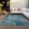 Homeroots 3' X 5' Teal Blue And Gray Abstract Washable Indoor Outdoor Area Rug 596890 - alternate 5