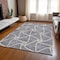 Homeroots 3' X 5' Gray And Ivory Geometric Washable Indoor Outdoor Area Rug 612875 - alternate 4