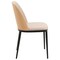 Leisuremod Tule Fabric Dining Side Chair with Powder-Coated Steel Frame, Natural Wood/Brown TCNW18BR - alternate 2