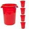 Magnum Tool 44 Gallon Trash Can, High-Vis Red, Construction Grade, Heavy Duty Plastic, 5PK CMTC-C000-44R05 - alternate 1