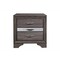 Homeroots 27" Gray Wood and Solid Wood Two Drawer Nightstand 478615 - alternate 1