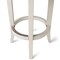 Homeroots 31" Bone and Antiqued White Fabric and Solid Wood Backless Bar Height Swivel Bar Chair 632407 - alternate 2