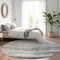 Homeroots 8' Gray And Charcoal Round Abstract Washable Indoor Outdoor Area Rug 604979 - alternate 7